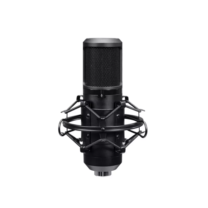 Podcast mikrofonas TRUST GXT 270 Emita II+ – kondensatorinis USB, laidinis, metalinis korpusas, juodas, 2,5 m laidas