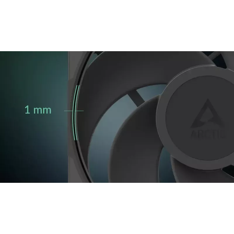 140 mm ventiliatorius Arctic Freezer P14 Pro Reverse — 166,5 m³/h, 5,1 mmH₂O, Fluid Dynamic Bearing, A‑RGB, PWM, juodas, su kabelio skirstytuvu