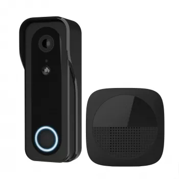 Vaizdo durų skambutis TRUST DOORCAM-3000 juodas, 3 MP, Wi‑Fi 2.4 GHz, MicroSD iki 256 GB, baterija/USB (8–24 V)