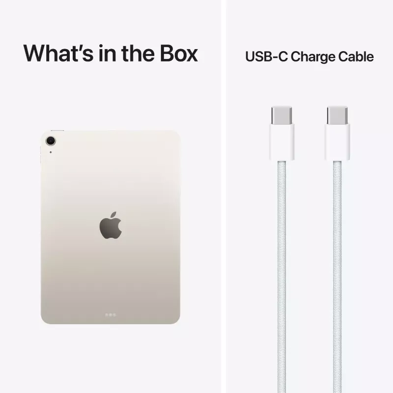 Planšetinis kompiuteris Apple iPad Air 11 colių (M4) Wi‑Fi 128GB, 11 colių LED 2360×1640, 12GB RAM, 12MP kameros, Žvaigždžių šviesa