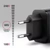 Sieninis įkroviklis AXAGON ACU-PQ67D, 67W, USB-C PD3.0 + USB-A QC4+, 2 išėjimai, LCD ekranas, 100–240V