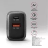 Sieninis įkroviklis AXAGON ACU-PQ67D, 67W, USB-C PD3.0 + USB-A QC4+, 2 išėjimai, LCD ekranas, 100–240V