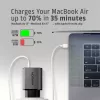 Sieninis įkroviklis AXAGON ACU-PQ67D, 67W, USB-C PD3.0 + USB-A QC4+, 2 išėjimai, LCD ekranas, 100–240V