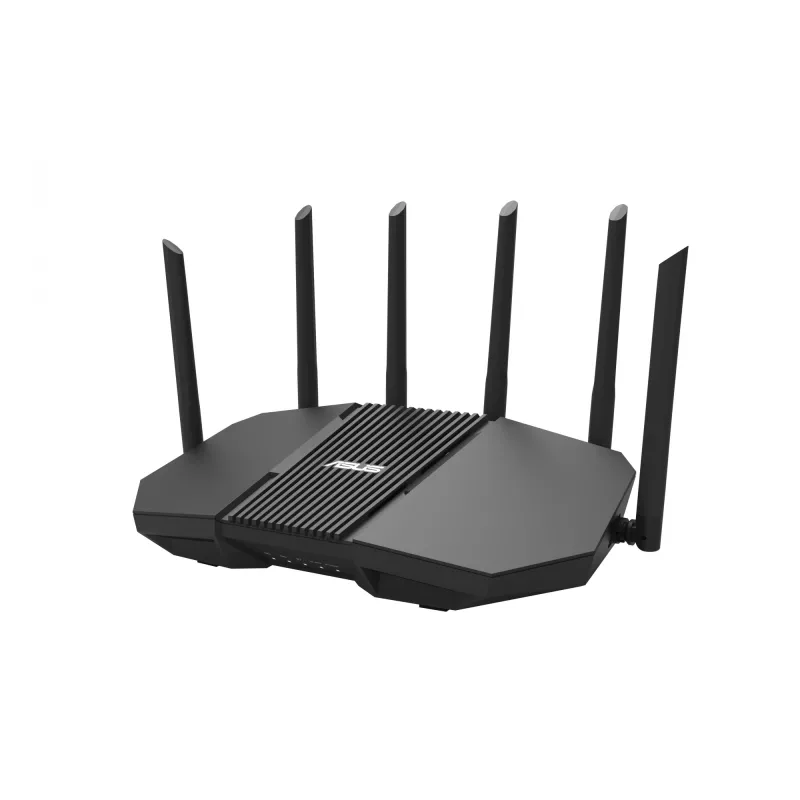 Stalinis maršrutizatorius ASUS RT-BE90U BE9400 AiMesh — Triju dažnių Wi‑Fi 7 (2.4/5/6 GHz), 9400 Mbps, 2.5 Gigabit Ethernet, 4× RJ‑45 LAN, USB, Juodas