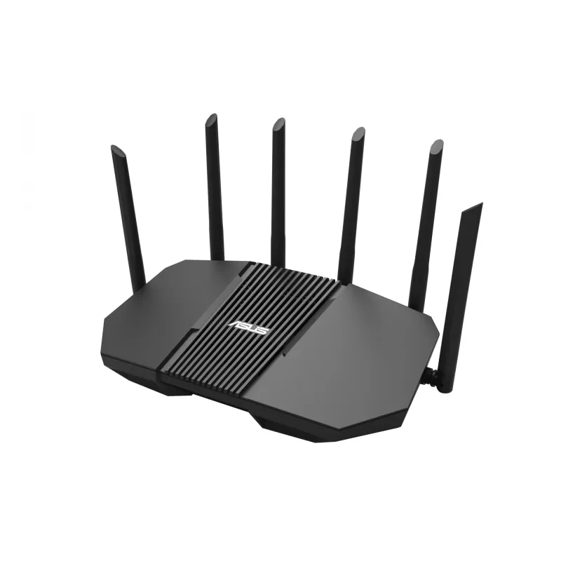 Stalinis maršrutizatorius ASUS RT-BE90U BE9400 AiMesh — Triju dažnių Wi‑Fi 7 (2.4/5/6 GHz), 9400 Mbps, 2.5 Gigabit Ethernet, 4× RJ‑45 LAN, USB, Juodas