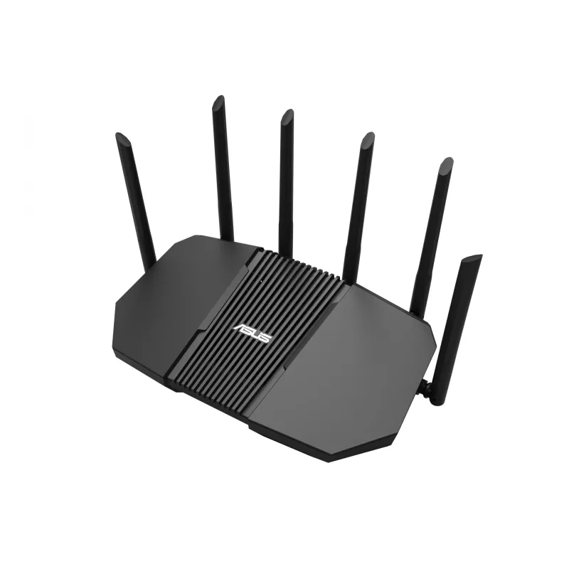 Stalinis maršrutizatorius ASUS RT-BE90U BE9400 AiMesh — Triju dažnių Wi‑Fi 7 (2.4/5/6 GHz), 9400 Mbps, 2.5 Gigabit Ethernet, 4× RJ‑45 LAN, USB, Juodas