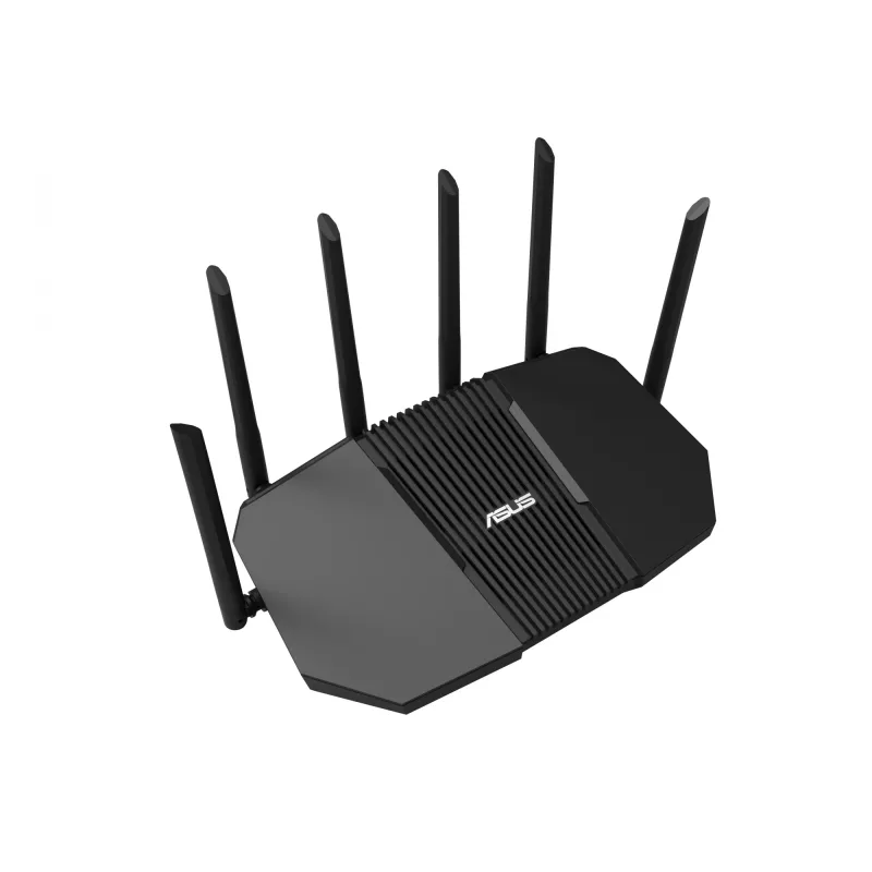 Stalinis maršrutizatorius ASUS RT-BE90U BE9400 AiMesh — Triju dažnių Wi‑Fi 7 (2.4/5/6 GHz), 9400 Mbps, 2.5 Gigabit Ethernet, 4× RJ‑45 LAN, USB, Juodas