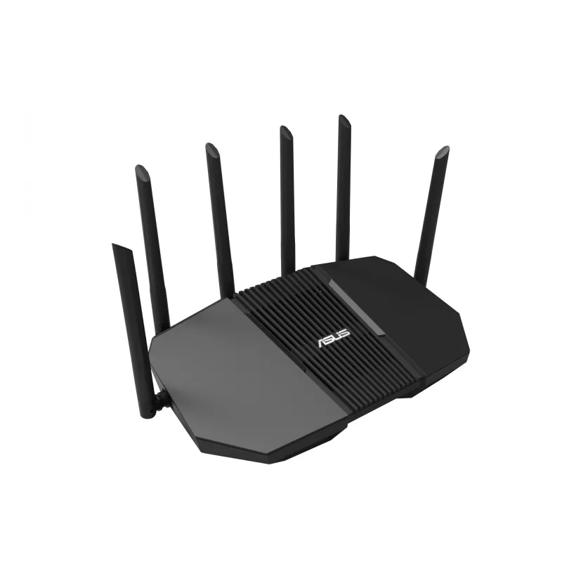 Stalinis maršrutizatorius ASUS RT-BE90U BE9400 AiMesh — Triju dažnių Wi‑Fi 7 (2.4/5/6 GHz), 9400 Mbps, 2.5 Gigabit Ethernet, 4× RJ‑45 LAN, USB, Juodas