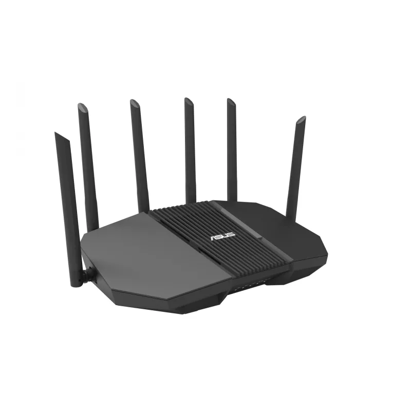 Stalinis maršrutizatorius ASUS RT-BE90U BE9400 AiMesh — Triju dažnių Wi‑Fi 7 (2.4/5/6 GHz), 9400 Mbps, 2.5 Gigabit Ethernet, 4× RJ‑45 LAN, USB, Juodas