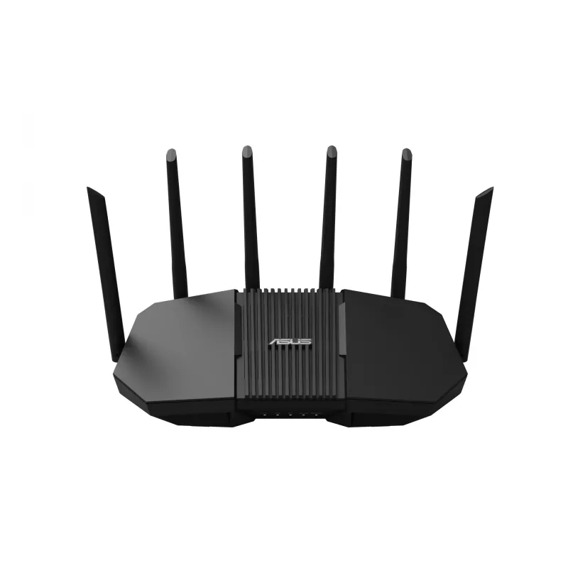 Stalinis maršrutizatorius ASUS RT-BE90U BE9400 AiMesh — Triju dažnių Wi‑Fi 7 (2.4/5/6 GHz), 9400 Mbps, 2.5 Gigabit Ethernet, 4× RJ‑45 LAN, USB, Juodas