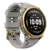Išmanusis laikrodis Amazfit T-rex 3 Pro 44 mm, 1,32 colio AMOLED 466×466, 16 GB, 64 MB RAM, GPS, Wi-Fi, atsparus vandeniui 45 m, auksinis korpusas, pilkas silikoninis dirželis