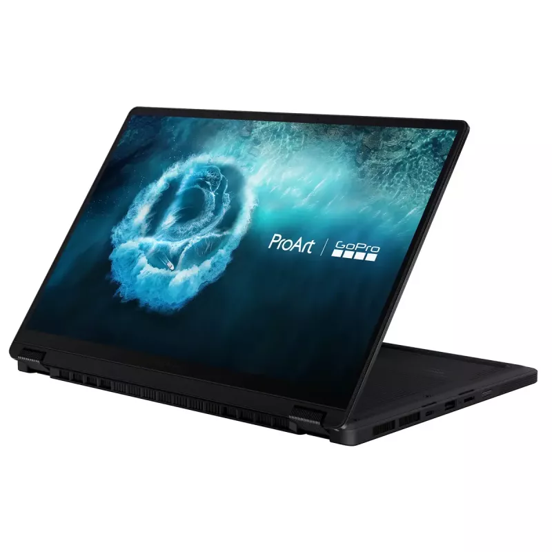 Konvertuojamas 2-in-1 nešiojamas kompiuteris ASUS ProArt PX13 HN7306EAC GoPro Edition — AMD Ryzen AI Max+ 395, 3 GHz, 13,3 colio 3K liečiamasis, 128 GB LPDDR5x, 1 TB SSD, Windows 11 Pro, juodas