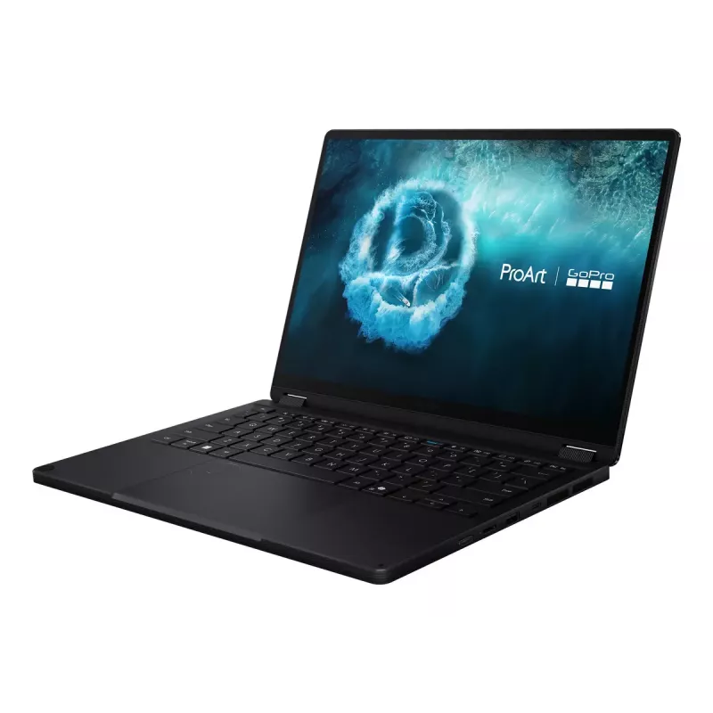 Konvertuojamas 2-in-1 nešiojamas kompiuteris ASUS ProArt PX13 HN7306EAC GoPro Edition — AMD Ryzen AI Max+ 395, 3 GHz, 13,3 colio 3K liečiamasis, 128 GB LPDDR5x, 1 TB SSD, Windows 11 Pro, juodas