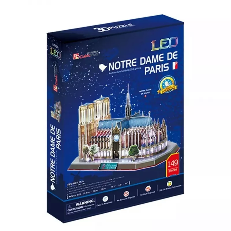 3D dėlionė CubicFun Dievo Motinos katedra (Šviesos) DA-20509