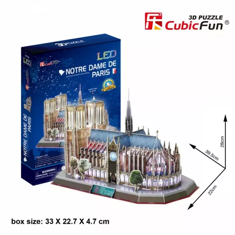3D dėlionė CubicFun Dievo Motinos katedra (Šviesos) DA-20509