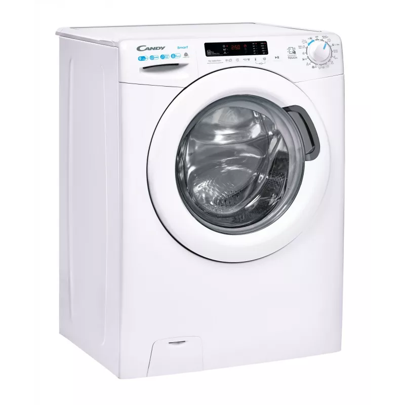 Candy Smart CSWS 4962DWE/1-S skalbyklė su džiovinimu, laisvai pastatoma, priekinio pakrovimo, balta