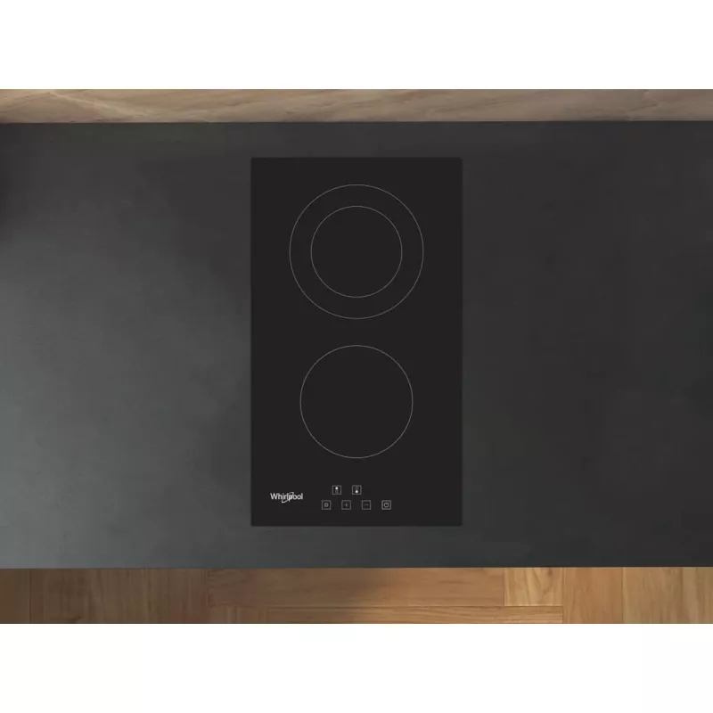 Whirlpool WRD 6030 B juoda įmontuojama 30 cm keraminė kaitlentė su 2 zonomis