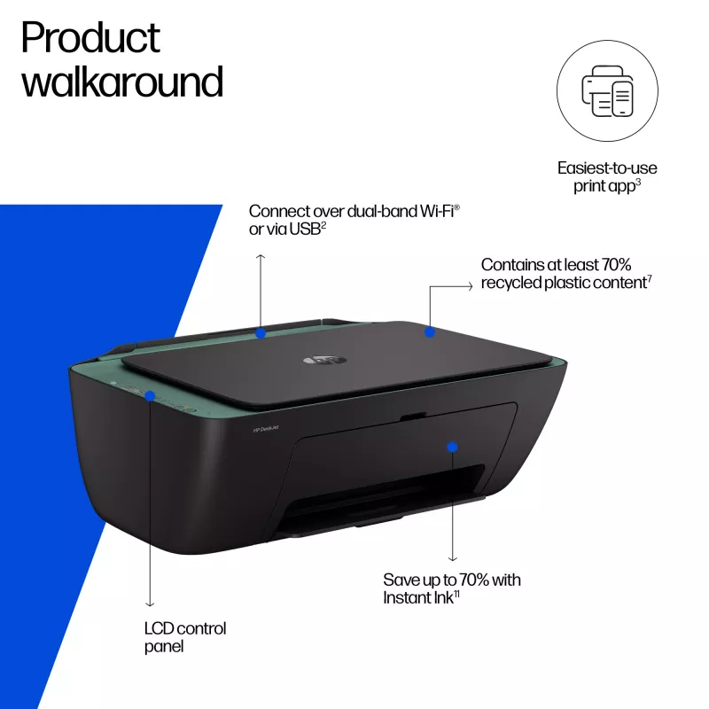 HP DeskJet 2923 – Daugiafunkcinis rašalinis spausdintuvas, spalvotas, Wi‑Fi, A4, 4800x1200 DPI