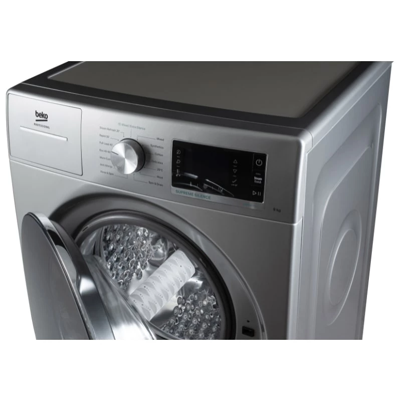 Skalbimo mašina BEKO AWB 912S/PRO BP — 9 kg, 1200 aps./min., nerūdijantis plienas