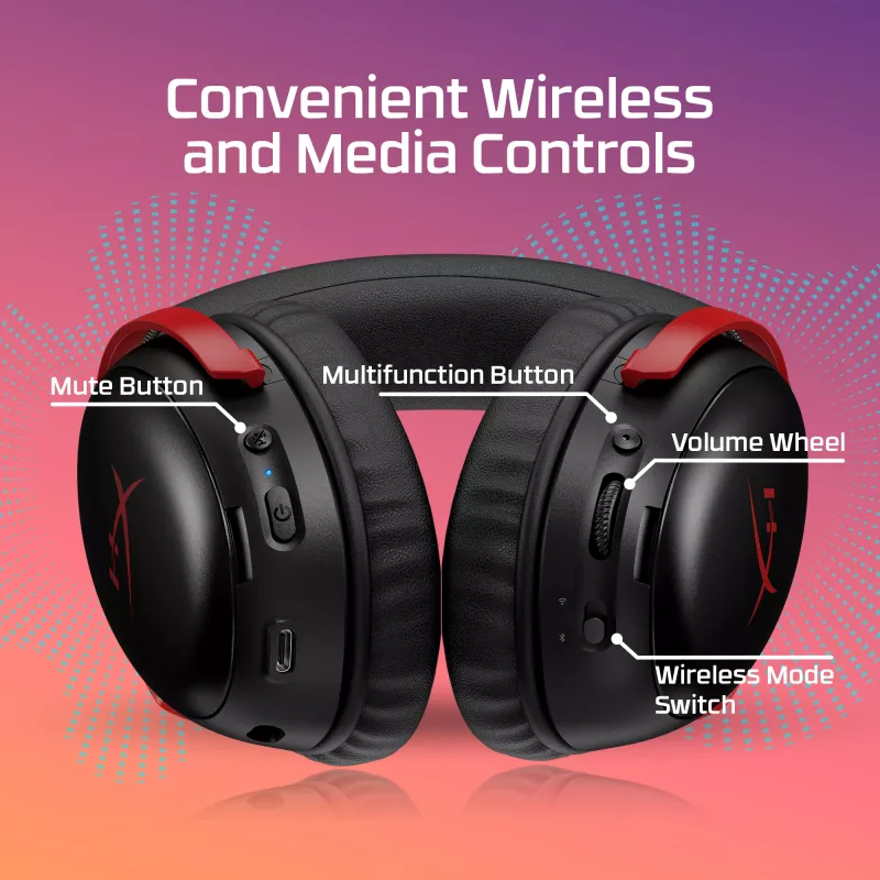 HyperX Cloud III S Wireless – Belaidės ausinės žaidimams (Juodos)