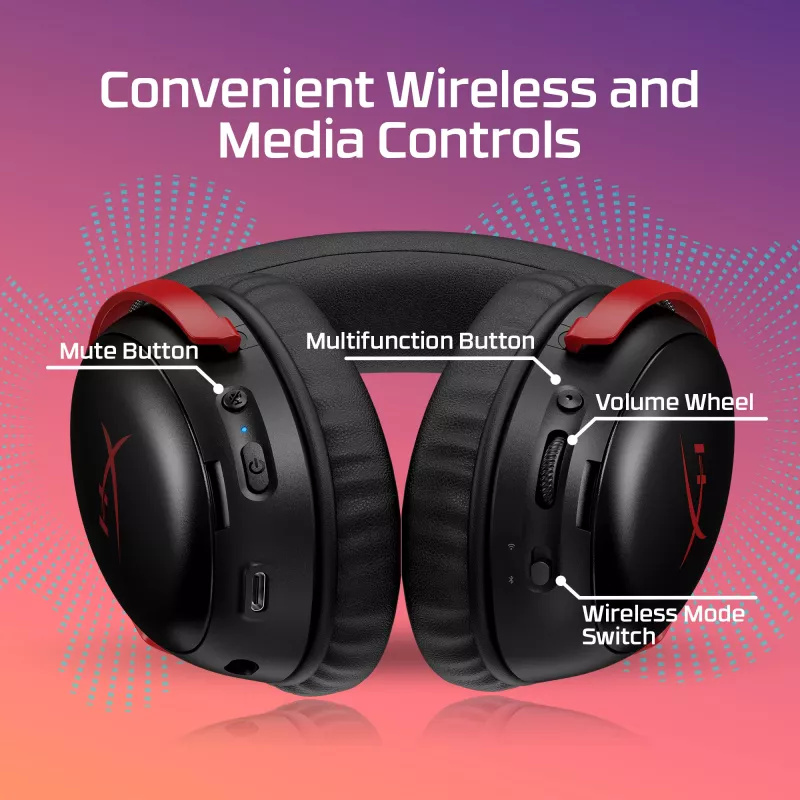 HyperX Cloud III S Wireless – Belaidės ausinės žaidimams (Juodos)