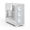 Fractal Design Pop 2 Air White TG RGB Midi Tower kompiuterio korpusas – ATX/Micro‑ATX/Mini‑ITX, grūdintas stiklas, 3x120 mm priekiniai ventiliatoriai