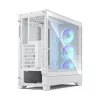 Fractal Design Pop 2 Air White TG RGB Midi Tower kompiuterio korpusas – ATX/Micro‑ATX/Mini‑ITX, grūdintas stiklas, 3x120 mm priekiniai ventiliatoriai