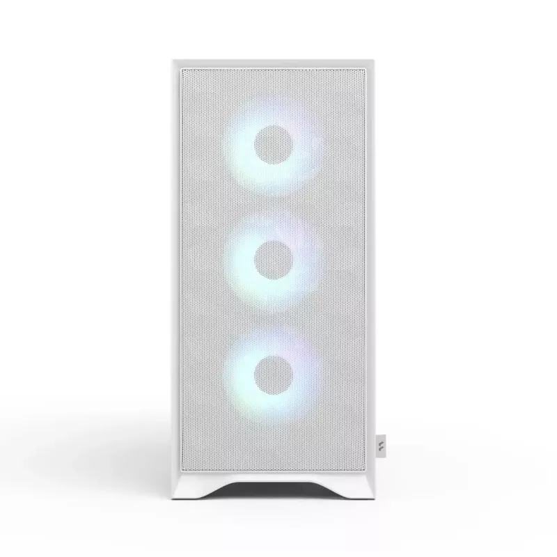 Fractal Design Pop 2 Air White TG RGB Midi Tower kompiuterio korpusas – ATX/Micro‑ATX/Mini‑ITX, grūdintas stiklas, 3x120 mm priekiniai ventiliatoriai