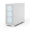 Fractal Design Pop 2 Air White TG RGB Midi Tower kompiuterio korpusas – ATX/Micro‑ATX/Mini‑ITX, grūdintas stiklas, 3x120 mm priekiniai ventiliatoriai