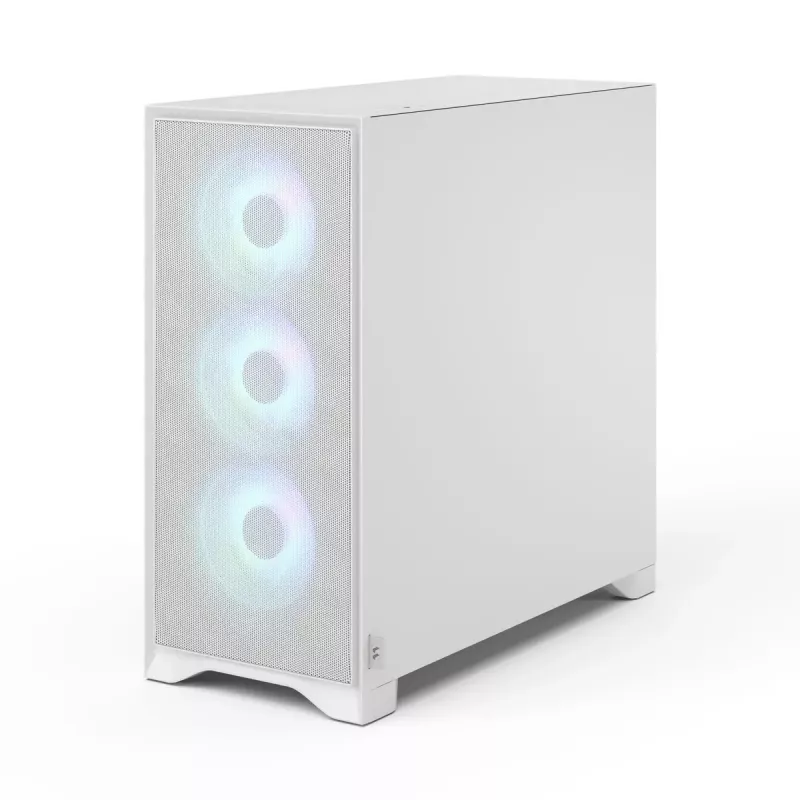 Fractal Design Pop 2 Air White TG RGB Midi Tower kompiuterio korpusas – ATX/Micro‑ATX/Mini‑ITX, grūdintas stiklas, 3x120 mm priekiniai ventiliatoriai