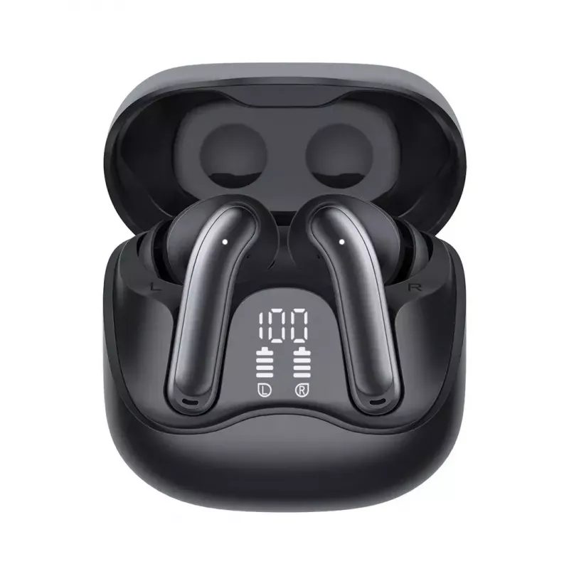 Belaidės ausinės Audiocore AC591 PRO – hibridinis ANC, ENC, 6 mikrofonai, USB-C įkrovimas, iki 9h grojimo, suderinamos su Tuya, juodos