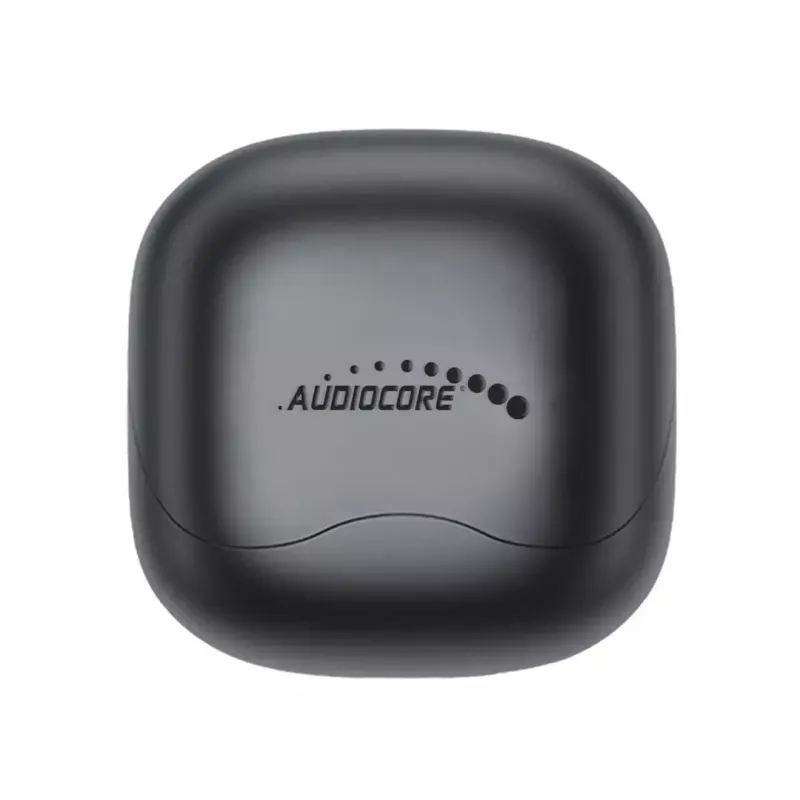 Belaidės ausinės Audiocore AC591 PRO – hibridinis ANC, ENC, 6 mikrofonai, USB-C įkrovimas, iki 9h grojimo, suderinamos su Tuya, juodos