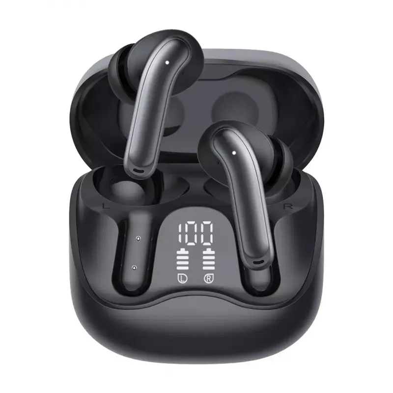 Belaidės ausinės Audiocore AC591 PRO – hibridinis ANC, ENC, 6 mikrofonai, USB-C įkrovimas, iki 9h grojimo, suderinamos su Tuya, juodos