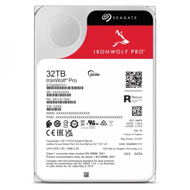 Seagate IronWolf Pro ST32000NT000 vidinis kietasis diskas 32 TB 7200 RPM 3,5 colio SATA III