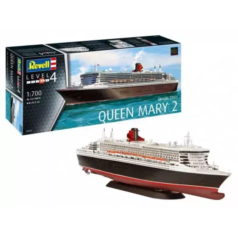 REVELL Queen Mary 2 surinkimo modelis, keleivinis laivas, mastelis 1:700