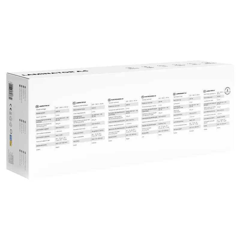 Šalto/karšto laminavimo aparatas SAVIO LR-01/B – maks. laminavimo plotis 230 mm, 320 mm/min, 300 W, juodas