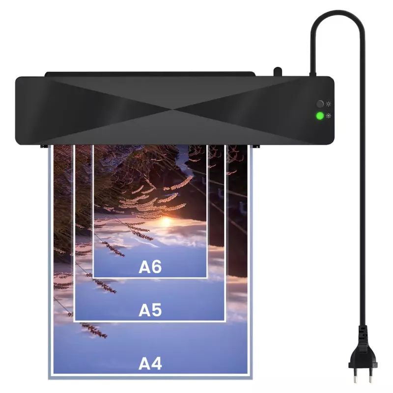 Šalto/karšto laminavimo aparatas SAVIO LR-01/B – maks. laminavimo plotis 230 mm, 320 mm/min, 300 W, juodas