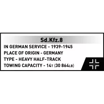 Cobi konstruktorius Sd.Kfz.8 su 8.8 cm Flak 36 pabūklu, 975 dalių