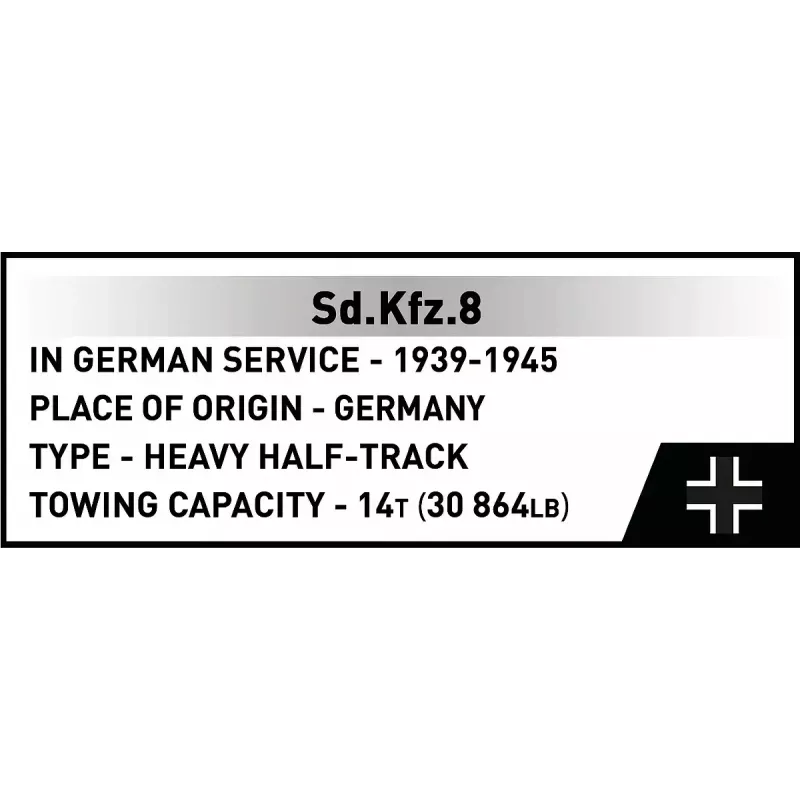 Cobi konstruktorius Sd.Kfz.8 su 8.8 cm Flak 36 pabūklu, 975 dalių