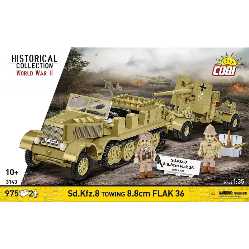 Cobi konstruktorius Sd.Kfz.8 su 8.8 cm Flak 36 pabūklu, 975 dalių