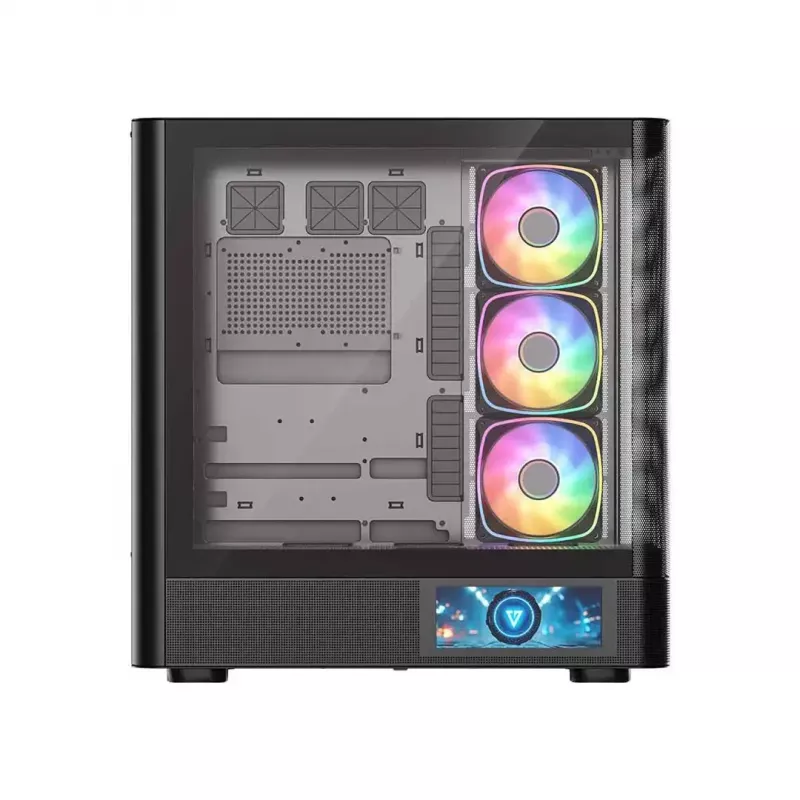 Kompiuterio korpusas MODECOM VOLCANO AQ400 ARGB MIDI Juodas — MODECOM MC-A-AQ400-4FA-B