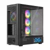 Kompiuterio korpusas MODECOM VOLCANO AQ400 ARGB MIDI Juodas — MODECOM MC-A-AQ400-4FA-B