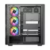 Kompiuterio korpusas MODECOM VOLCANO AQ400 ARGB MIDI Juodas — MODECOM MC-A-AQ400-4FA-B