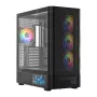 Kompiuterio korpusas MODECOM VOLCANO AQ400 ARGB MIDI Juodas — MODECOM MC-A-AQ400-4FA-B