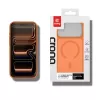 Crong Hybrid Matte Magnetic dėklas iPhone 17 Pro Max — PC+TPU, permatoma oranžinė