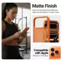 Crong Hybrid Matte Magnetic dėklas iPhone 17 Pro Max — PC+TPU, permatoma oranžinė