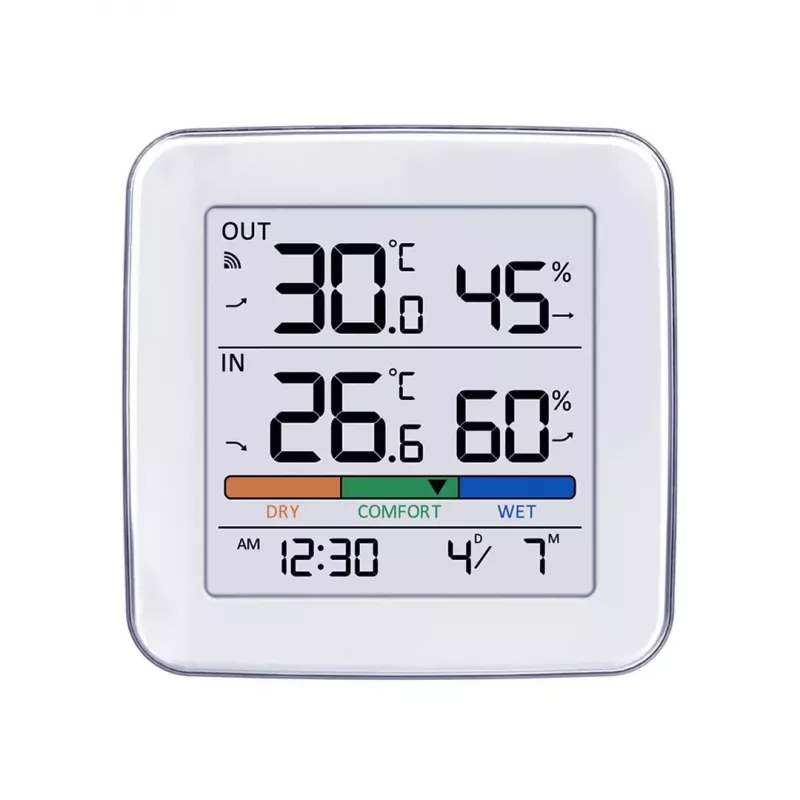 Belaidė orų stotelė GreenBlue GB169 – vidaus/lauko temperatūra ir drėgmė, laikrodis, žadintuvas, atstumas iki 60 m, °C/°F pasirinkimas