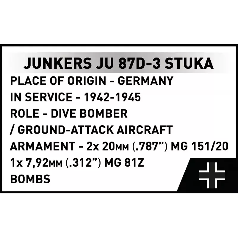 Cobi kaladėlės Junkers JU 87D-3 Stuka lėktuvo konstruktorius 556 dalių