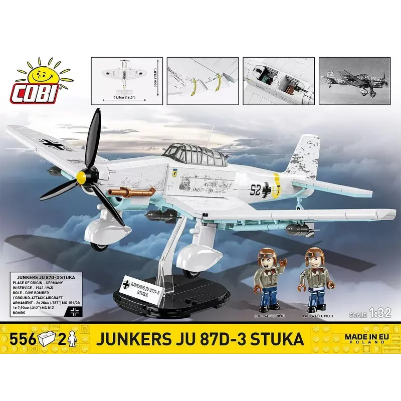 Cobi kaladėlės Junkers JU 87D-3 Stuka lėktuvo konstruktorius 556 dalių