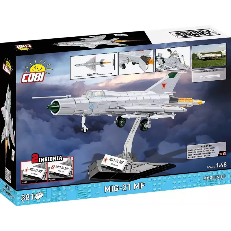 Konstruktorius Cobi Mig-21 MF 381 dalių lėktuvo modelio rinkinys